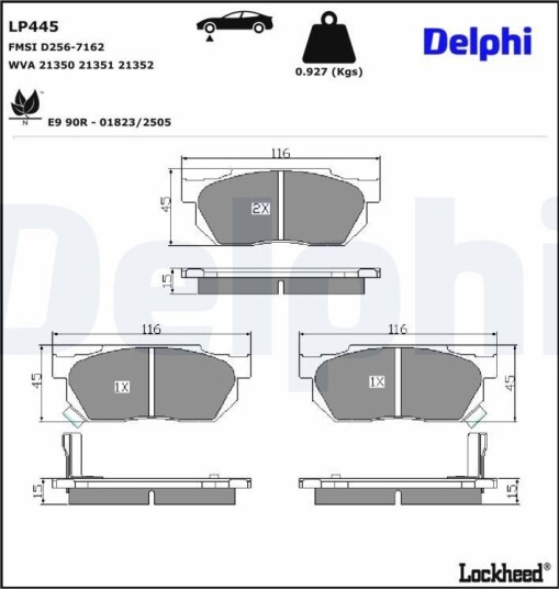 DELPHI LP445 Bremseklosser