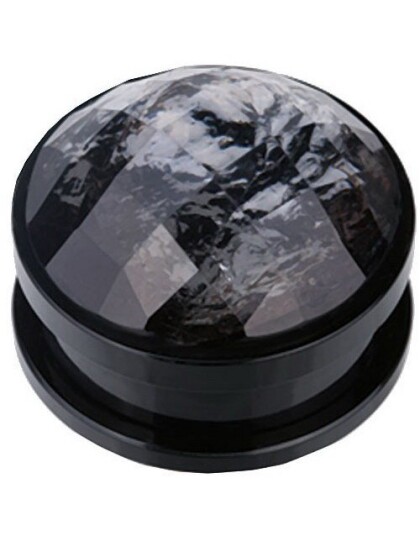 Moon Stone Grey Svart Piercing Plugg Strl 16 mm