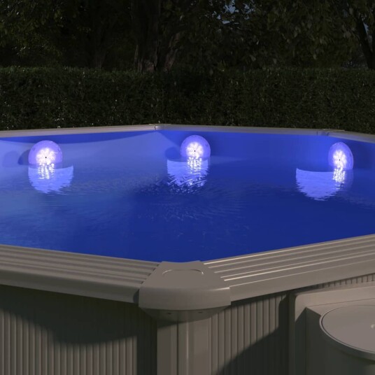 vidaXL Nedsenkbar flytende LED-bassenglampe med fjernkontroll hvit