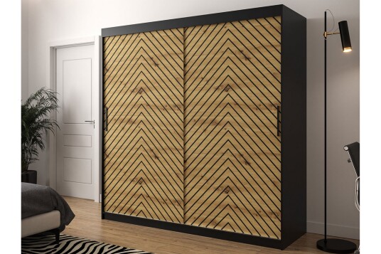 Garderobe 200 Svart|Natur
