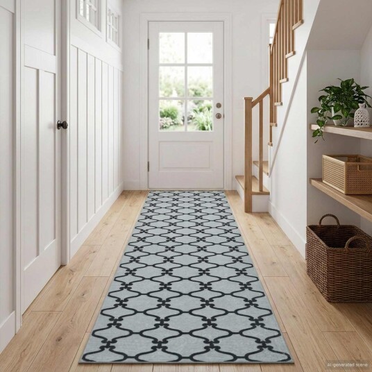 vidaXL Teppe Runner ORIZ 1150 gsm Svart nettmønster