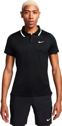 Nike M Court Dri Fit Advantage Polo Padel  og tennispique herre Svart/Vit S