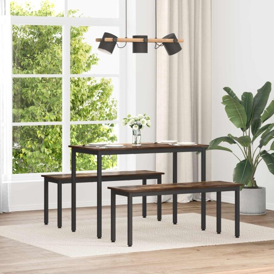 vidaXL benk Røyk Eik 110 x 35 x 45 cm Konstruert tre