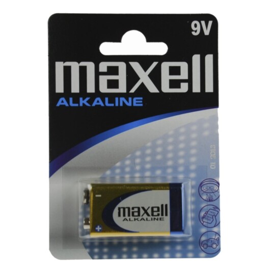 Maxell 9V Alkalisk Batteri 6LR61 - 1 stk med 650 mAh kapasitet Maxell 9V Alkalisk Batteri 6LR61 - 1 stk med 650 mAh kapasitet