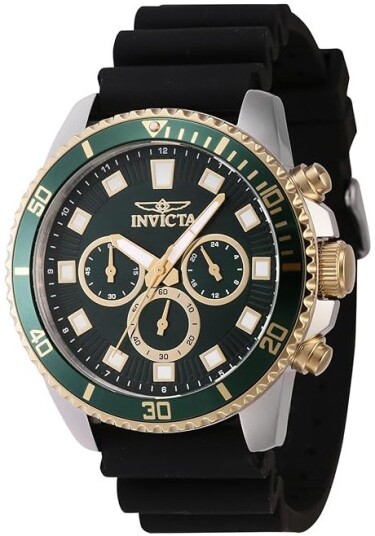 Invicta Herreklokke 46127 Pro Diver Grønn/Gummi Ø45 mm
