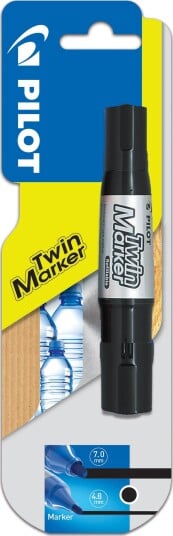 Pilot Twin Marker Jumbo Markeringspenn 4,8/7 mm, svart, Markere & markører