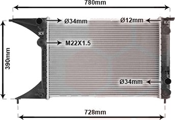 VAN WEZEL 37002245 Radiator motorkjøling