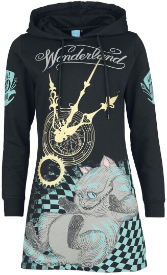 Alice in Wonderland Disney Middellang kjole Mad cat S til XXL Damer svart Alice in Wonderland Disney Middellang kjole Mad cat S til XXL Damer svart