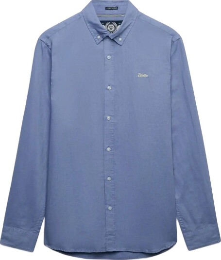 Superdry Cotton Linen Ls Shirt MONTAUK BLUE XXL