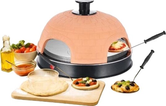 Emerio Pizzarette PO-115985 800W Elektrisk Pizzaovn for 4 Pizzaer Terrakottaoransje