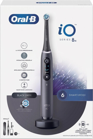 Oral-B iO8 Elektrisk Tannbørste med Reiseetui Sort