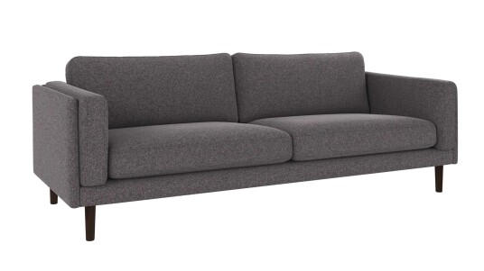 Rowico Home Braden 3 seters sofa Mørkegrå Brenda 18 Brun eikben
