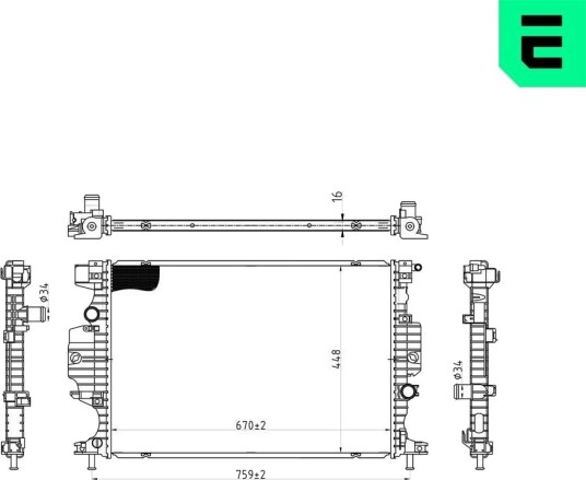 ERA 673198 Radiator motorkjøling