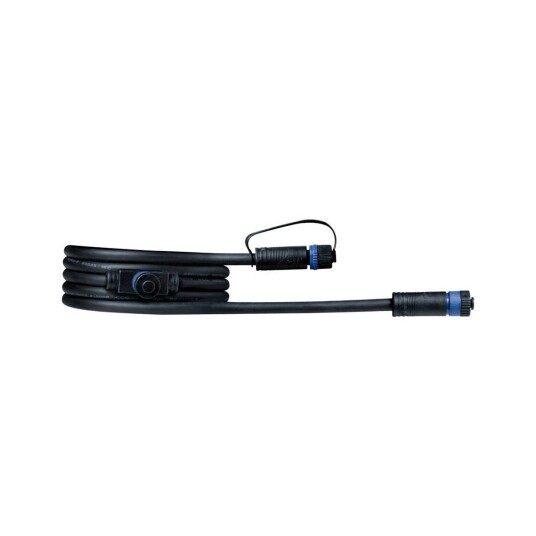 Plug & Shine 2 meter kabel med 2 utganger - Svart