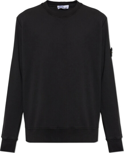 Stone Island Garment Dyed Fleece Sweatshirt Black Stone Island Garment Dyed Fleece Sweatshirt Black