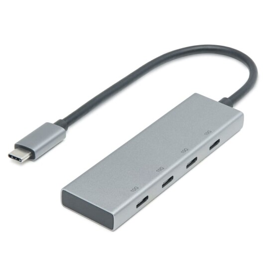 Plexgear USB C hub med 4 porter
