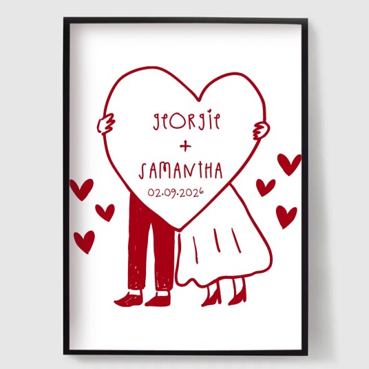 Namly Design Personalisert Plakat Bryllupsdag Dato Illustrasjon POSTERXVY0SQ