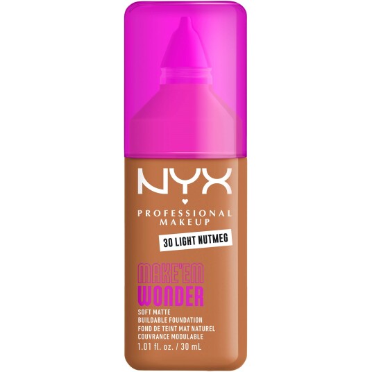 NYX Make Em Wonder Foundation 30 Light Nutmeg - Myk, Matt