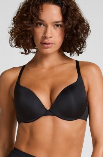 Hunkemöller Polstret pushup BH med bøyle Smooth Svart