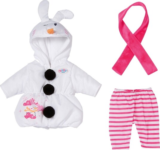 Baby Born Dukkeklær Snømanndrakt M. Skjerf 43 cm BABY Born OneSize Dukkeklær Hvit Rosa