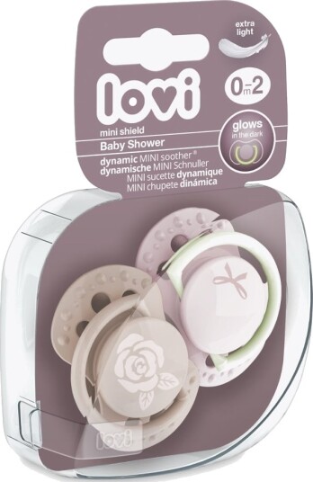 Lovi Silicone Dynamic Soother 0-2m 2pk Baby Shower Boy Rosa One Size