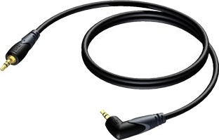 Procab Classic Series Cla718   Lydkabel   Mini Phone Stereo 3.5 Mm Hann Til Mini Phone Stereo 3.5 Mm Hann   1.5 M   Vinkelkontakt