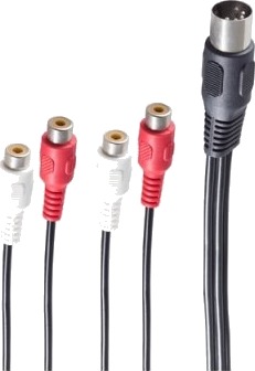 Shiverpeaks Bs10231 Din 5-Pin Hankjønn 4 X Rca Hunkjønn 0,2 M Sort
