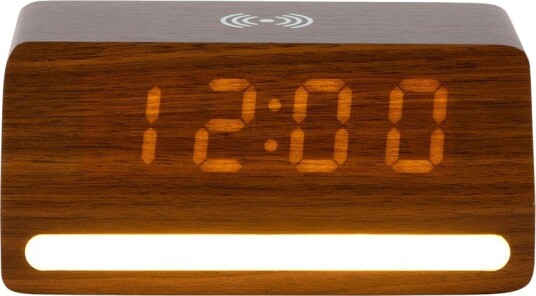 KARLSSON Alarm Clock Retro W. Light Led Dark Wood Veneer Brown H 7.5CM