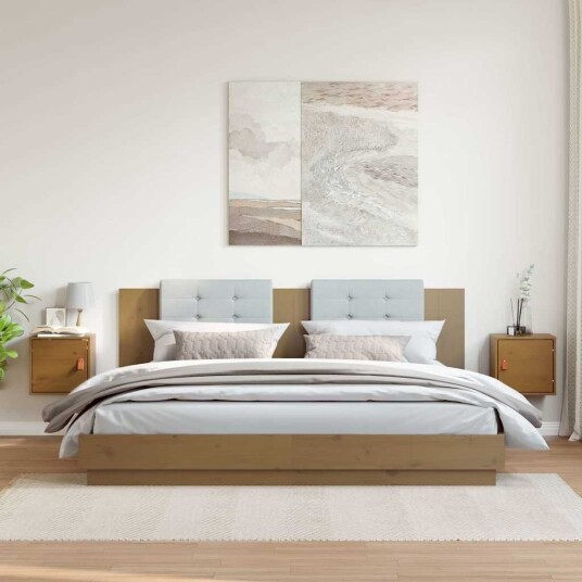 vidaXL Veggskap 2 stk honningbrun 31,5x30x30 cm heltre furu vidaXL Veggskap 2 stk honningbrun 31,5x30x30 cm heltre furu
