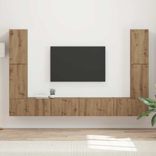 TV benksett 8 pcs Artisan Eik Konstruert tre