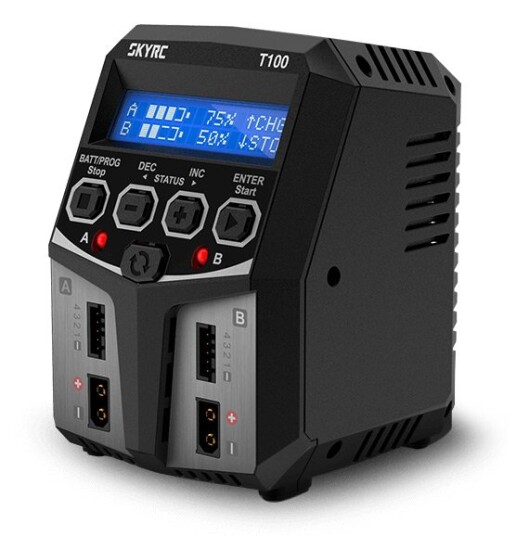 SkyRC T100 Charger 240VAC 0.1-5A 2x50W SkyRC T100 Charger 240VAC 0.1-5A 2x50W