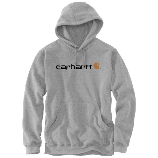 Carhartt Signature Logo Hoodie Mens Heather Grey XS Carhartt Signature Logo Hoodie Mens Heather Grey XS
