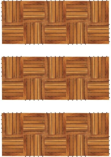 Terrassebord Vertikalt Mønster 30 x 30 cm Akasie Sett med 30 Terrassebord Vertikalt Mønster 30 x 30 cm Akasie Sett med 30
