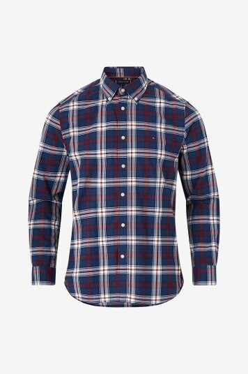 Tommy Hilfiger Skjorte Flex Poplin Tommy Tartan RF Shrt Blå
