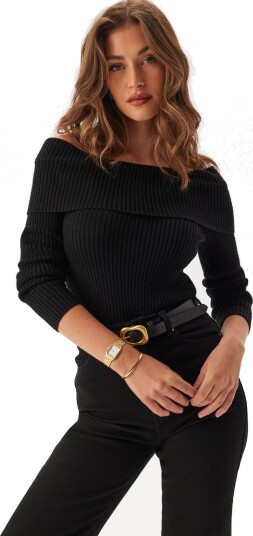 ONLY Onlkatia Ls Off Shoulder Knt Noos   Black   XS
