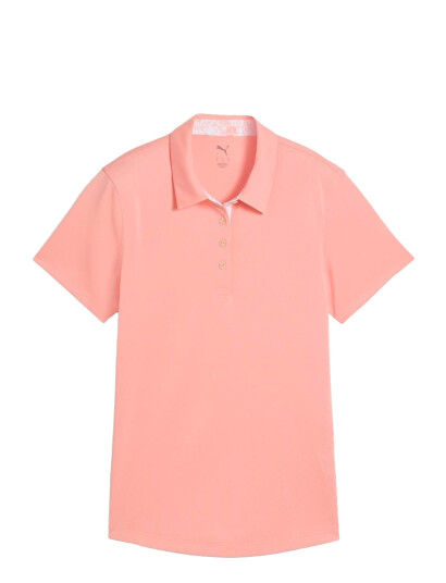 PUMA Golf W Pique Accent Ss Polo - Pink - XS