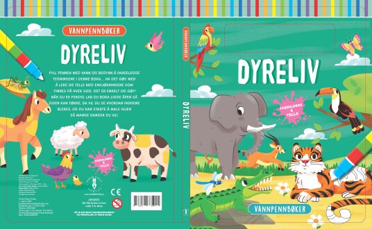 Dyreliv fargelegge & telle med vannfargepenn Dyreliv fargelegge & telle med vannfargepenn