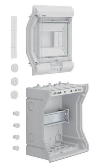 Hager Enclosure 6 module 1 row ip65 Hager Enclosure 6 module 1 row ip65