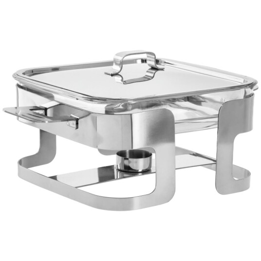 PULSIVA Mini chafing dish Canton; 1.7l 33x22x16 cm BxDxH ; Sølvfarge/Transparent; Rektangulær