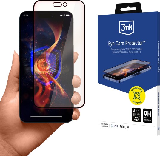 3Mk Tempered Glass Eye Care Beskyttelsesglass for iPhone 15/16 - Antibakteriell, Ripebestandig, Blått Lys Beskyttelse 3Mk Tempered Glass Eye Care Beskyttelsesglass for iPhone 15/16 - Antibakteriell, Ripebestandig, Blått Lys Beskyttelse