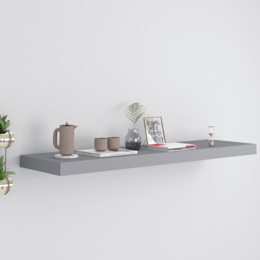 vidaXL Flytende vegghylle gr? 90x23,5x3,8 cm MDF