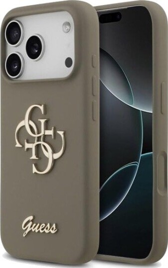 GUESS Silicone Big 4G Script Case for iPhone 17 Pro - Brown