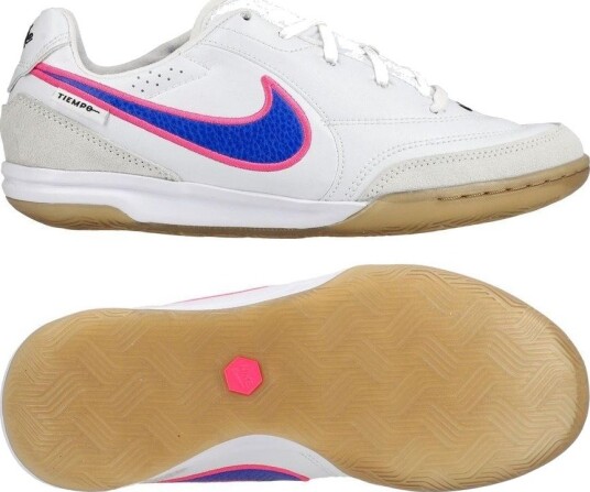 Nike Tiempo Streetgato IC Attack   Hvit/Blå/Rosa Barn   Innendørs (IC) størrelse 37½