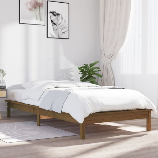 vidaXL Sengeramme honningbrun 90x190 cm heltre furu 3FT Single