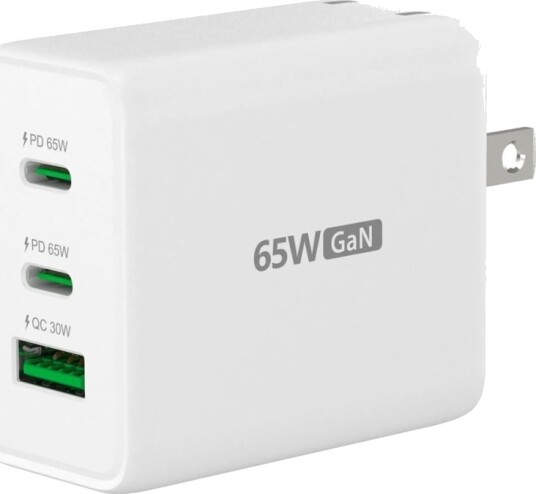J5create Jup3365 - Strømadapter - 65 Watt - 4.5 A - Pd 3.0, Qc 3.0 - 3 Utgangskontakter (2 X Usb-C, Usb-Type A) - Hvit
