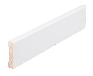 Rindalslist gulvlist furu rund kant a hvit bomull s0502 y 12x70x4400 mm