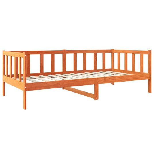  Sengestamme med hodegjerde Vokset Brun 90 x 190 cm Massiv furu