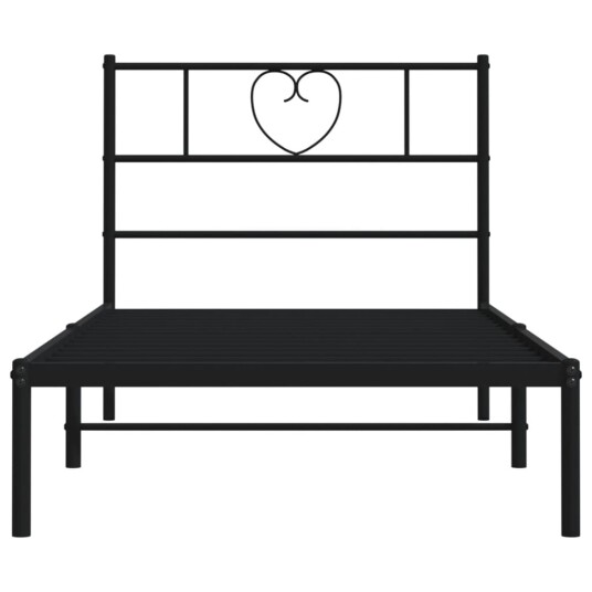 Sengeramme i metall med hodegavl svart 90x200 cm 8721012048157