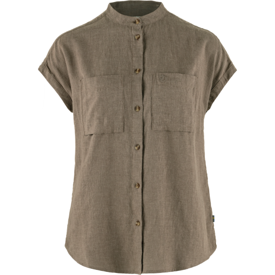 Fjellreven Women"s Övik Hemp Shirt Short Sleeve Suede Brown M