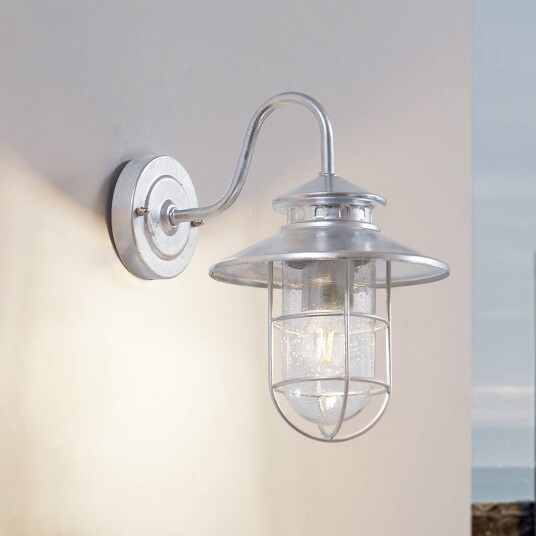 Lindby utendørs vegglampe Celinor sølv stål Ø 15 cm Lindby utendørs vegglampe Celinor sølv stål Ø 15 cm